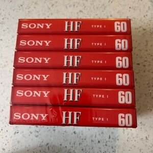 Sony Cassette Tapes 60 Min HF Normal Bias Type 1 Pack of 6 New Sealed